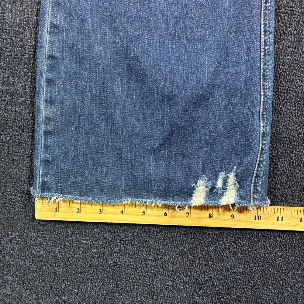 Judy Blue Flare Jeans Women 11/30 JB88739 Distressed High Rise Raw Hem Denim